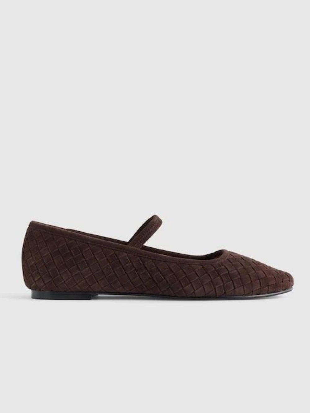 New! Madewell The Greta Ballet Flat in Woven Suede Dark Roast 9.5 - Picture 2 of 16